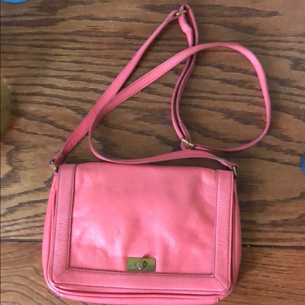 coral cross body jcrew bag